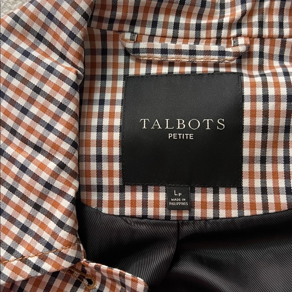 Talbots Polished Plaid Checkered Trench Coat in Petite L - Picture 12 of 16